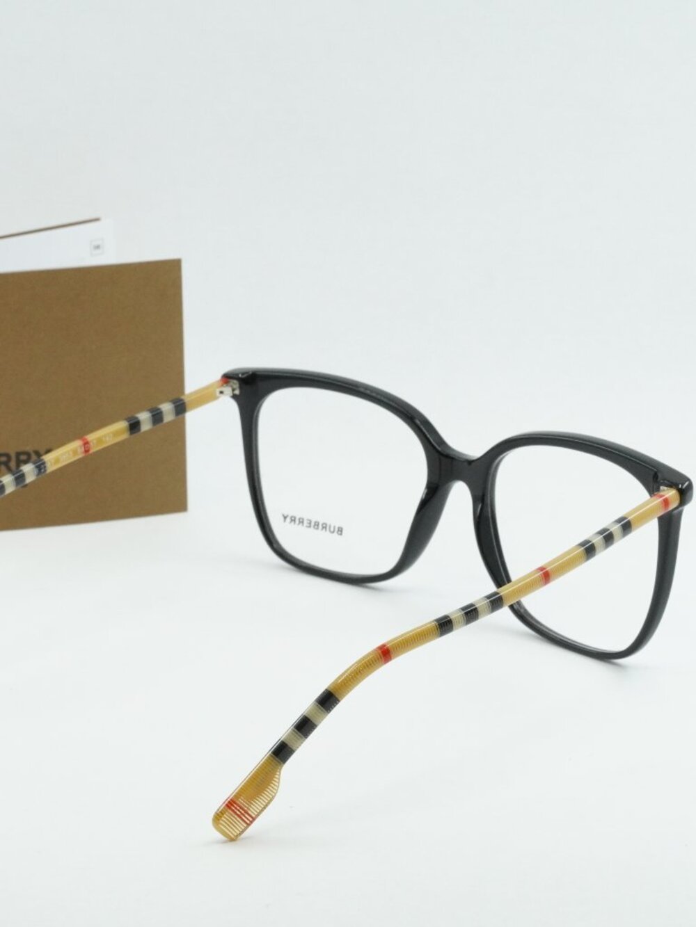 Burberry BE2367 3853 Square Eyeglasses 54mm - Black/Check Brown - Picture 7 of 7